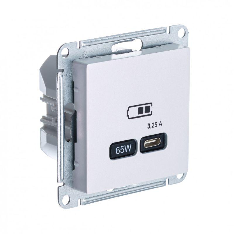 розетка usb atlasdesign тип c 65вт qc pd высокоскор. зу механизм жемчуж. se atn000427 от BTSprom.by