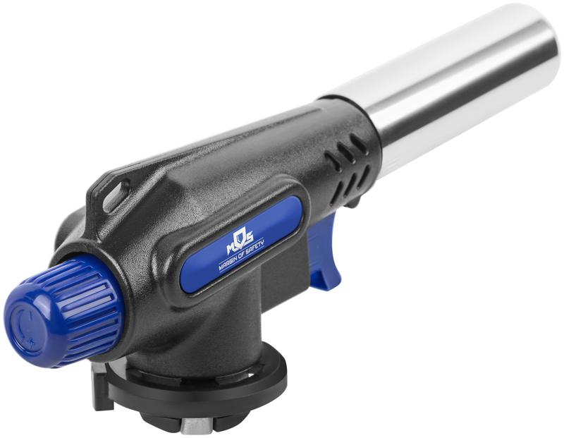  Горелка газовая на цанговый баллон пласт. корпус с пьезоподжигом вращение 360град. сопло 22мм MOS 67662М фото в каталоге от BTSprom.by