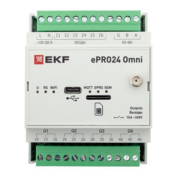  Контроллер удаленного управления 6вх./4вых. Wi-Fi GSM 230 В ePRO24 Omni EKF ePRO24-6-4-WG-OMNI фото в каталоге от BTSprom.by