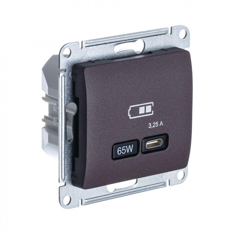 розетка usb glossa тип c 65вт qc pd высокоскор. зу механизм шоколад se gsl000827 от BTSprom.by