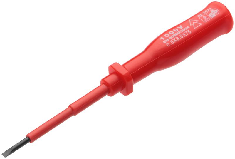  Отвертка изолированная 1000В CrV сталь пластик. ручка 3х75мм SL FIT 55801 фото в каталоге от BTSprom.by