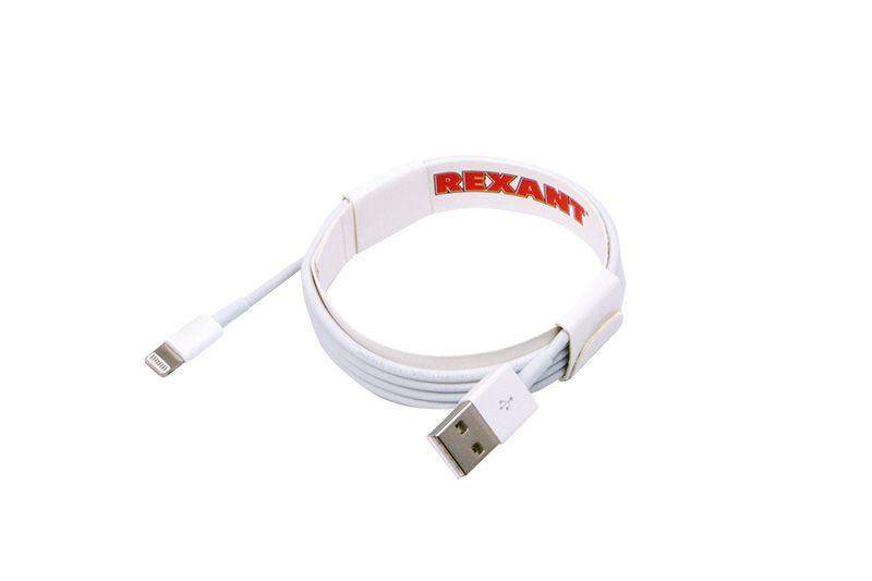  Кабель USB для iPhone 5/6/7 моделей оригинал (чип MFI) 1м бел. Rexant 18-0000 фото в каталоге от BTSprom.by