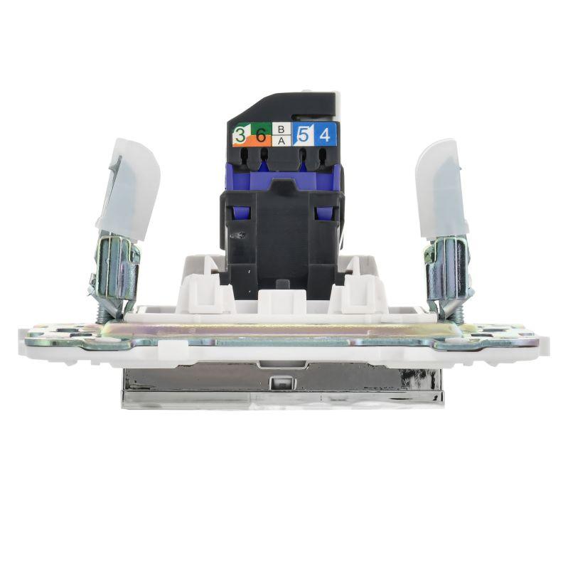  Розетка компьютерная RJ45 кат.6 SKANDY SK-K02N никель IEK SK-K10-2-K50 фото в каталоге от BTSprom.by