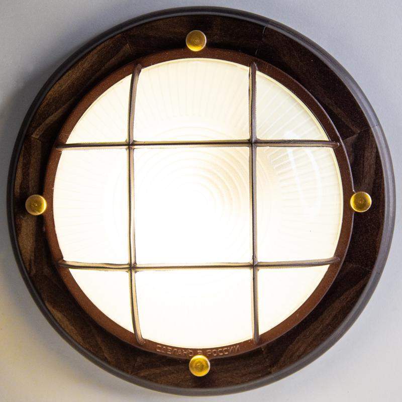 Светильник НПП 03-60-014 "Самарканд" 1302 IP65 кругл. малый матов./корпус с решеткой дерево венге (инд. упак.) Элетех 1005500977 фото в каталоге от BTSprom.by  Светильник НПП 03-60-014 "Самарканд" 1302 IP65 кругл. малый матов./корпус с решеткой дерево венге (инд. упак.) Элетех 1005500977 фото в каталоге от BTSprom.by