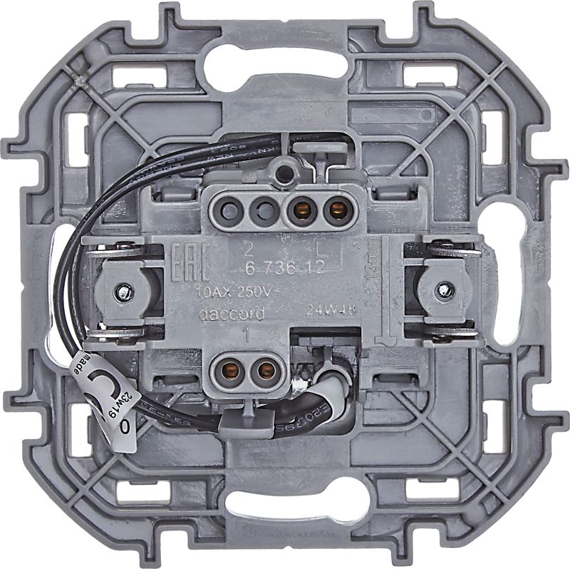  Выключатель 1-кл. Inspiria 10А IP20 250В 10AX с подсветкой/индикацией механизм алюм. IEK 673612 фото в каталоге от BTSprom.by