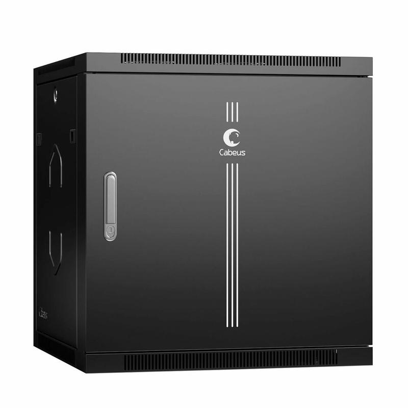 шкаф телекоммуникационный настенный sh-05f-12u60/60m-r-bk 19дюйм 12u 600х600х635мм разобран. дверь метал. ral 9004 черн. cabeus 10744c от BTSprom.by