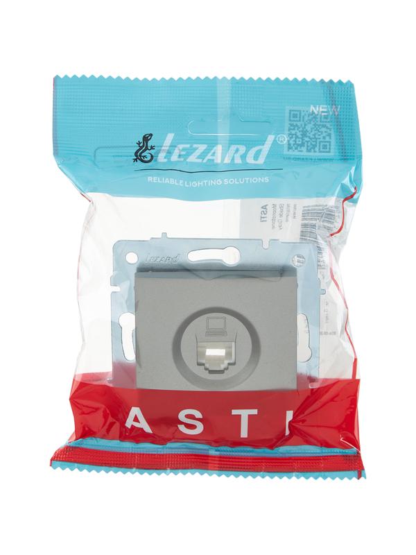  Розетка компьютерная 1-м СП ASTI IP20 RJ45 механизм Cat 5e платина. LEZARD 7081-3588-139 фото в каталоге от BTSprom.by