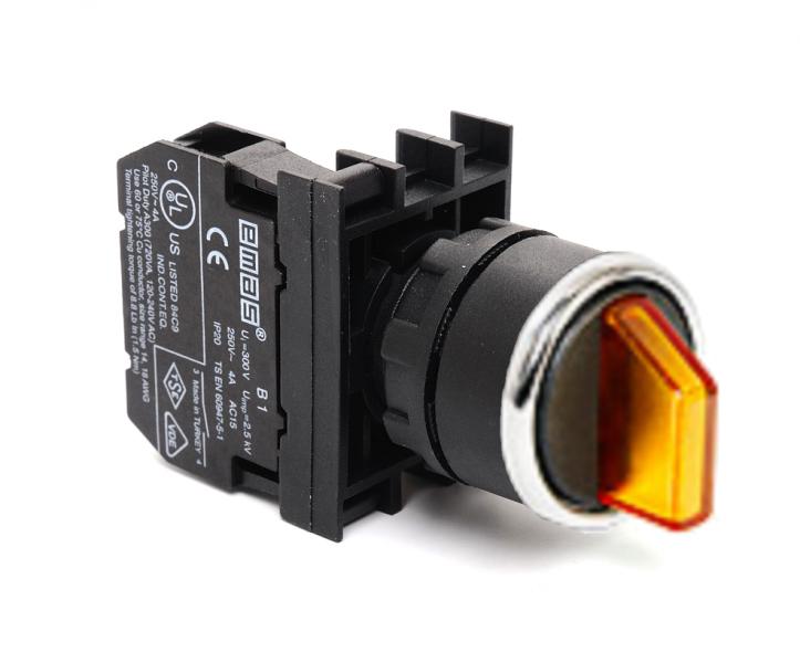 переключатель 0-1 без фиксации желт. (1но) emas b100sl21s от BTSprom.by