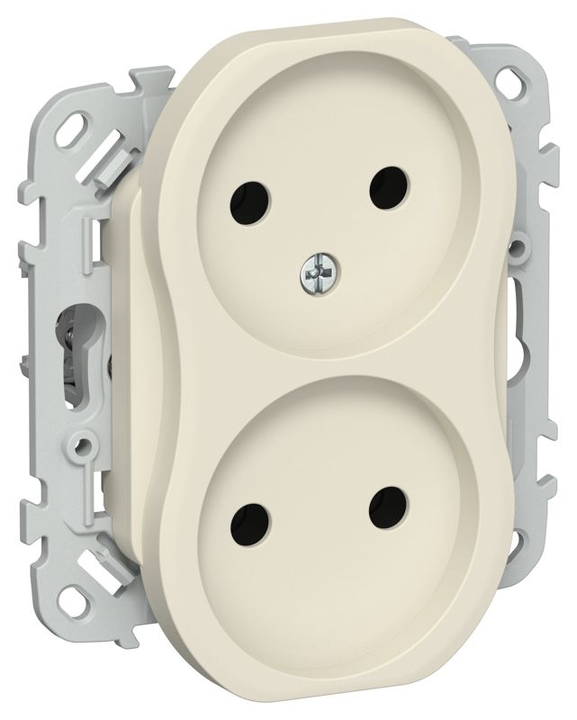 розетка 2-м сп flite рс02-0-флсл 10а без заземл. без защ. шторок механизм сливочный iek fi-r20-10-k86 от BTSprom.by