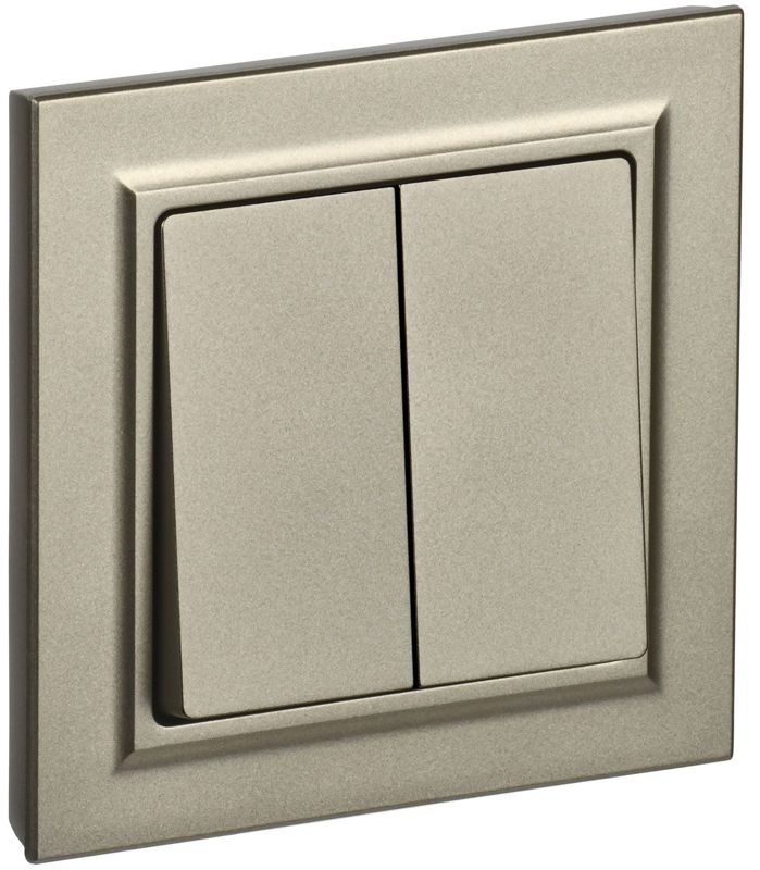 выключатель 2-кл. сп brite вср10-2-0-брш 10а в сборе шампань iek br-v20-0-10-k37-f от BTSprom.by