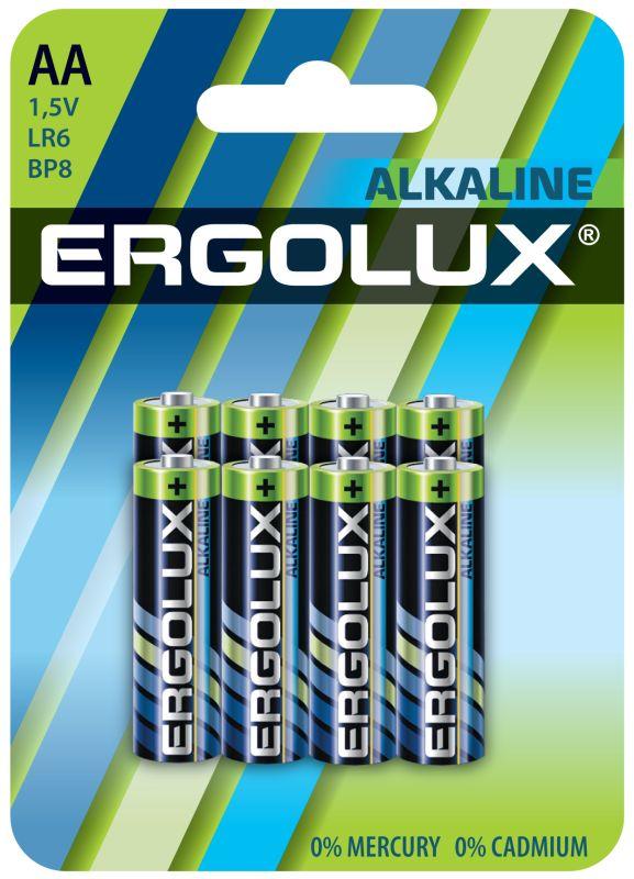 элемент питания алкалиновый aa/lr6 1.5в alkaline bl8 (уп.8шт) ergolux 14815 от BTSprom.by