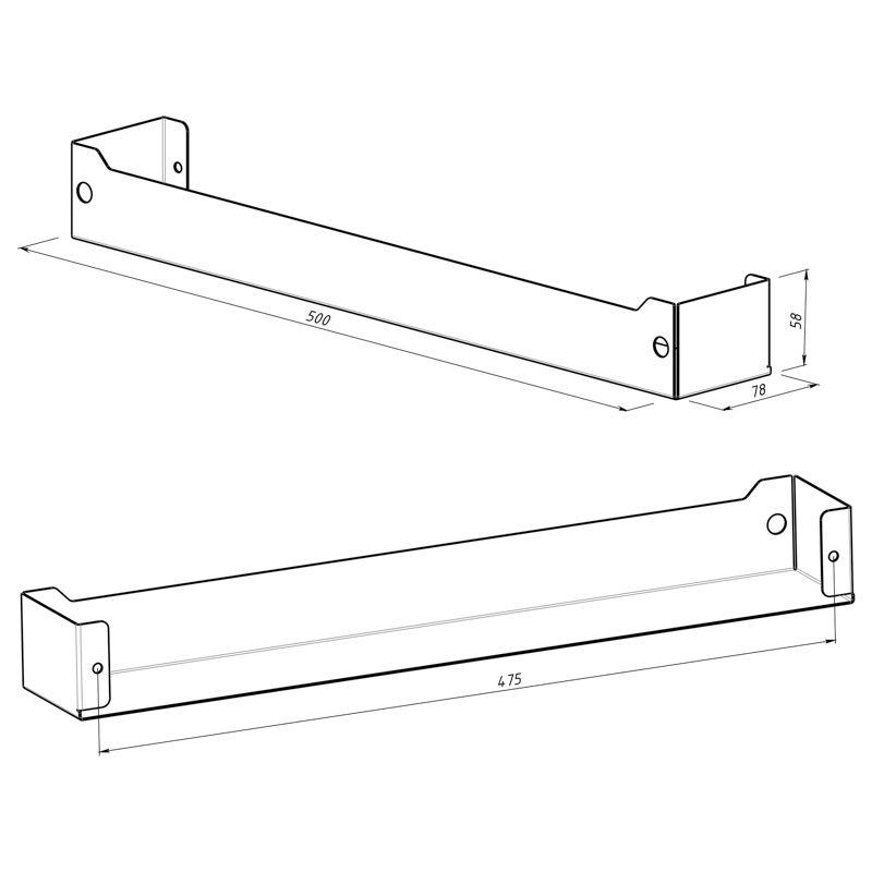  Полка для хранения 500x78мм металлическая настенная черн. Rexant 38-0675 фото в каталоге от BTSprom.by