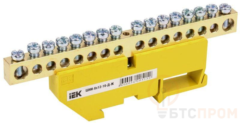 Шина PE "земля" на DIN-изол. ШНИ 8х12-16-Д-Ж IEK YNN10-812-16D-K05 фото в каталоге от BTSprom.by  Шина PE "земля" на DIN-изол. ШНИ 8х12-16-Д-Ж IEK YNN10-812-16D-K05 фото в каталоге от BTSprom.by