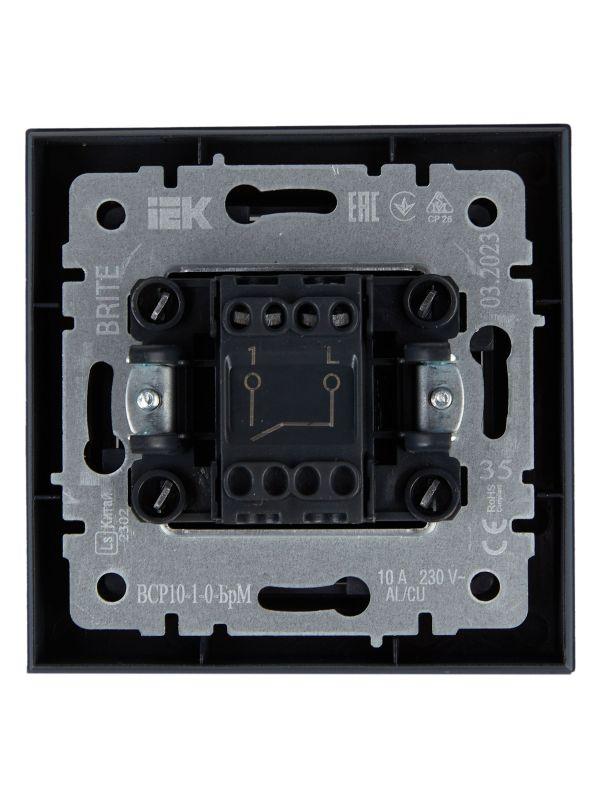  Выключатель 1-кл. СП BRITE ВСР10-1-0-БрМ 10А в сборе маренго IEK BR-V10-0-10-K35-F фото в каталоге от BTSprom.by