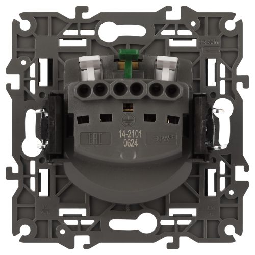  Розетка 1-м СП Эра Elegance 14-2101-05 16А IP20 16AX 250В 2P+E Schuko антрацит Эра Б0034269 фото в каталоге от BTSprom.by