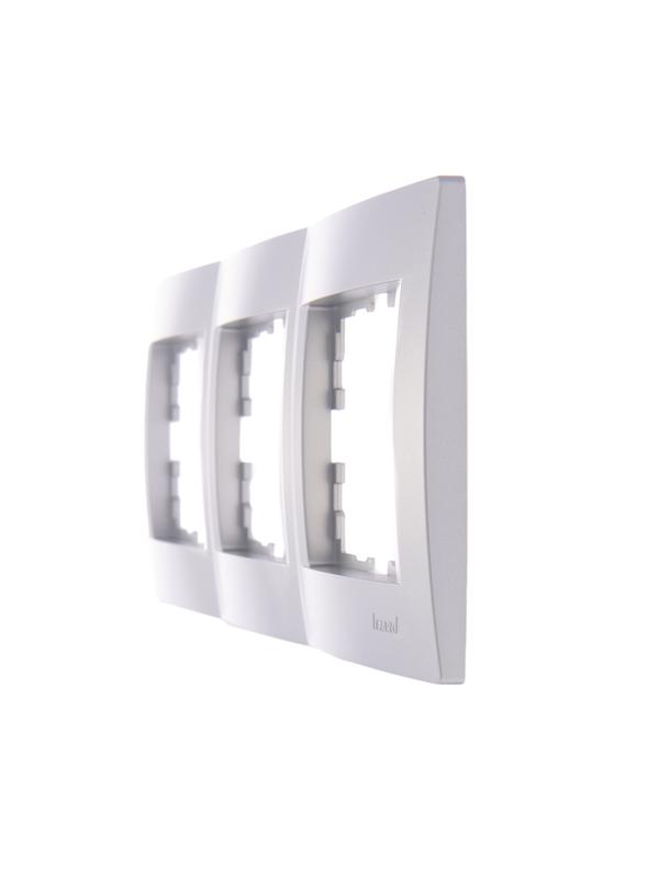  Рамка 3-м Karina горизонт. матов. серебр. LEZARD 707-4300-148 фото в каталоге от BTSprom.by