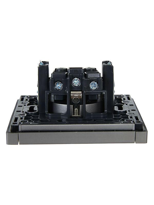  Розетка СП FORTE&PIANO FP516 16А с заземл. без защ. шторок винт. крепл. сталь IEK FP-R11-16-K46 фото в каталоге от BTSprom.by