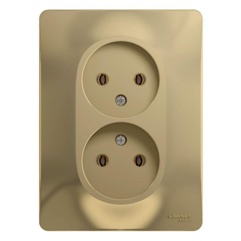 розетка 2-м сп glossa 16а ip20 без заземл. в сборе титан se gsl000420 от BTSprom.by