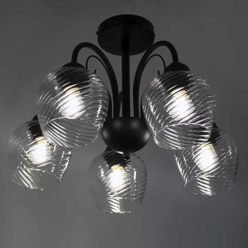  Светильник "Берта" 151 (плафон 8270) НСБ 01-5х60-132 Е27 ИУ черн. муар Элетех 1005404647 фото в каталоге от BTSprom.by