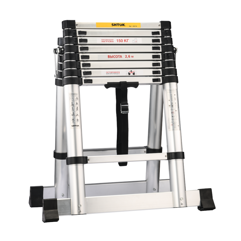 стремянка телескопическая 2.6м (20018) shtok 376555 от BTSprom.by