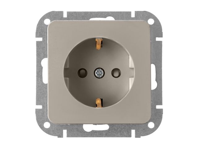 розетка 1-ая (скрытая, с/з) песочная, astrum, bylectrica рс16-1506 песочн от BTSprom.by