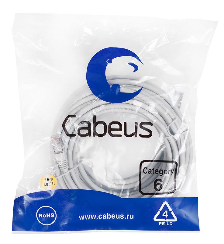 патч-корд f/utp кат.6 pc-ftp-rj45-cat.6-15m-lszh 2хrj45/8p8c экранир. lszh 15м сер. cabeus 7914c от BTSprom.by