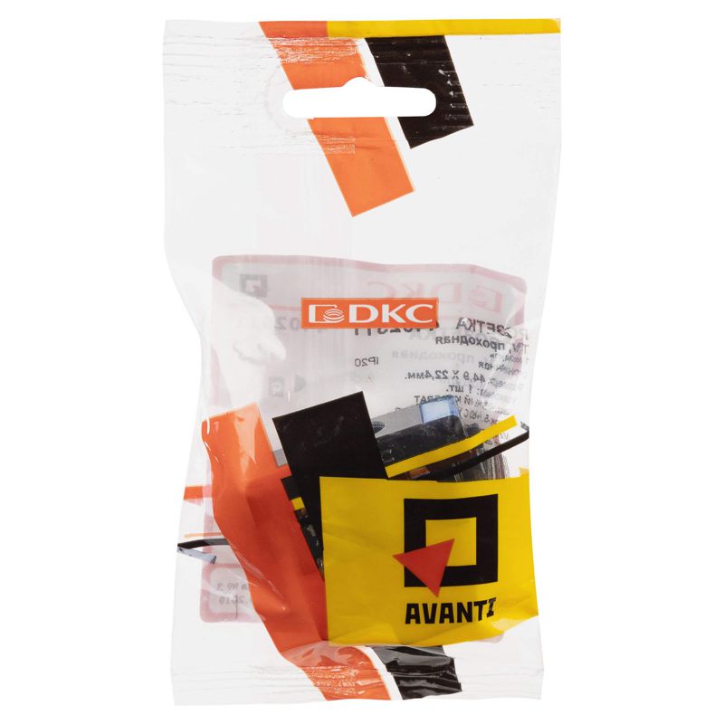  Розетка телевизионная проходная TV 1мод. Avanti "Черный квадрат" 16А DKC 4402511 фото в каталоге от BTSprom.by