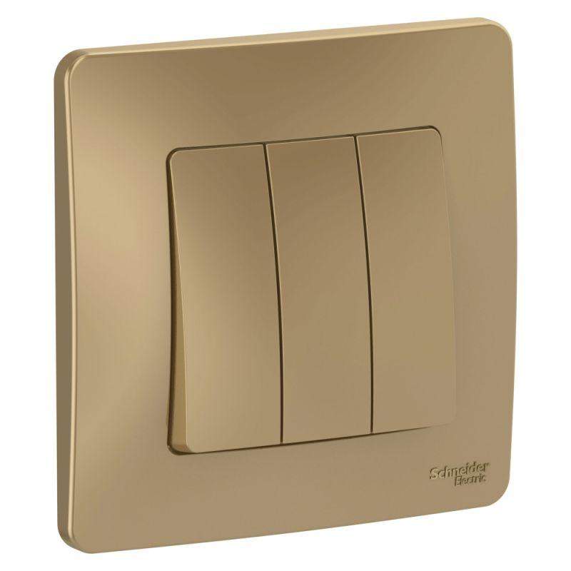 выключатель 3-кл. сп blanca 10а ip20 (сх. 1+1+1) 250в титан se blnvs100504 от BTSprom.by