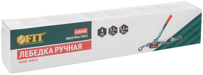  Лебедка ручная усиленная 4000кг FIT 64648 фото в каталоге от BTSprom.by