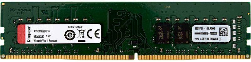 память оперативная kvr32n22d8/16 dimm 16gb 3200mhz ddr4 non-ecc cl22 dr x8 kingston 1000554701 от BTSprom.by