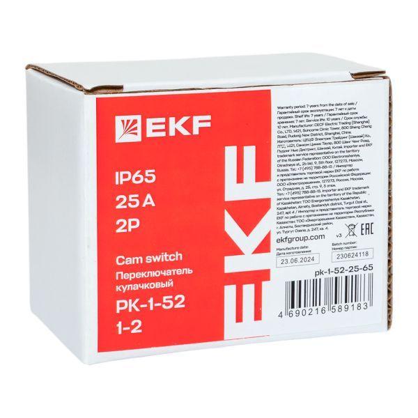  Переключатель кулачковый ПК-1-52 2п 25А "1-2" IP65 EKF pk-1-52-25-65 фото в каталоге от BTSprom.by