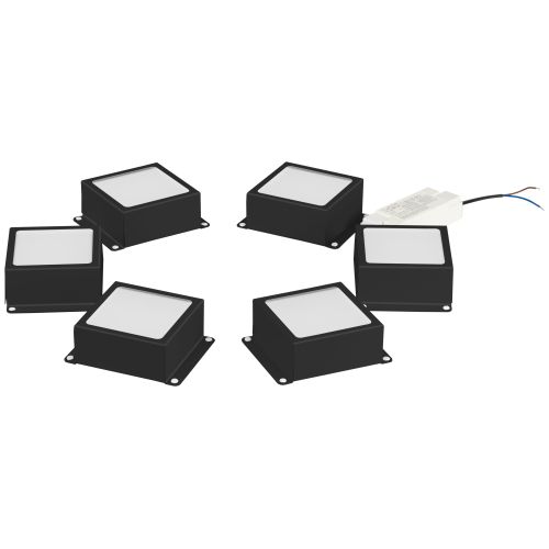 светильник светодиодный spo-646-3-5k-b6 36вт 5000к 3420лм 89х89мм грильято 100х100 домино 6 кубиков драйвер черн. (уп.6шт) эра б0063082 от BTSprom.by