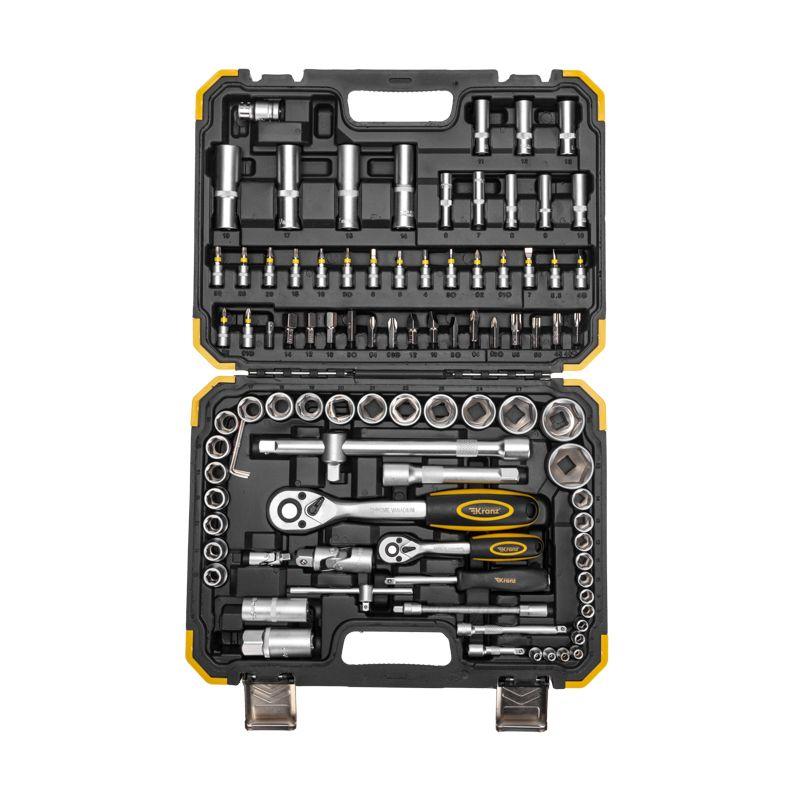  Набор инструментов 1/2 1/4 CrV 94 предмета пластик. кейс Kranz KR-66-6694 фото в каталоге от BTSprom.by