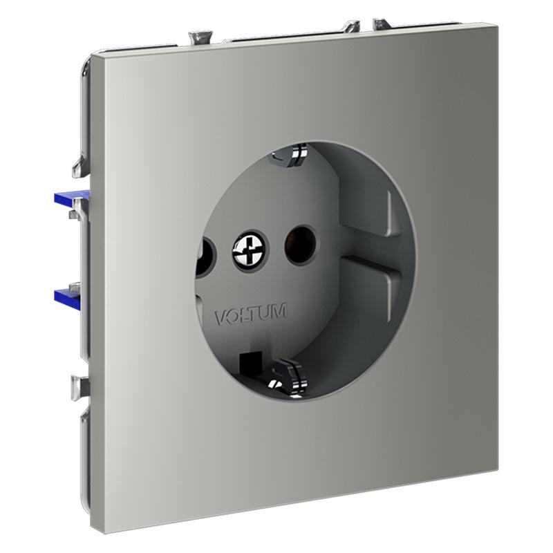  Розетка 1-м СП S70 16А с заземл. механизм сталь Voltum VLS040105 фото в каталоге от BTSprom.by