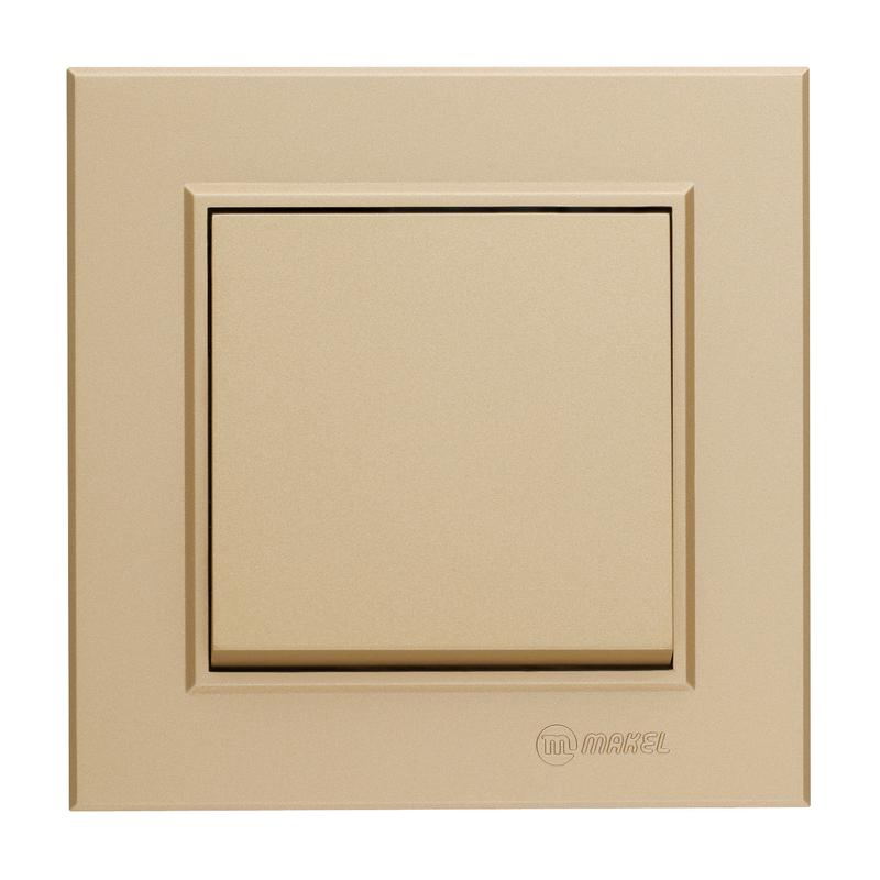 переключатель проходной 1-кл. сп karea 10а ip20 латунь makel 56057020 от BTSprom.by