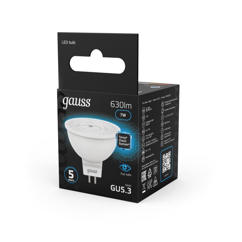 Лампа светодиодная Black 7Вт MR16 софит 6500К холод. бел. GU5.3 630лм GAUSS 101505307 фото в каталоге от BTSprom.by