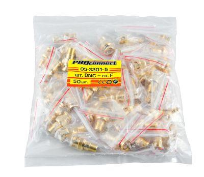  Переход гнездо F - штекер BNC GOLD (уп.50шт) PROCONNECT 05-3201-5 фото в каталоге от BTSprom.by