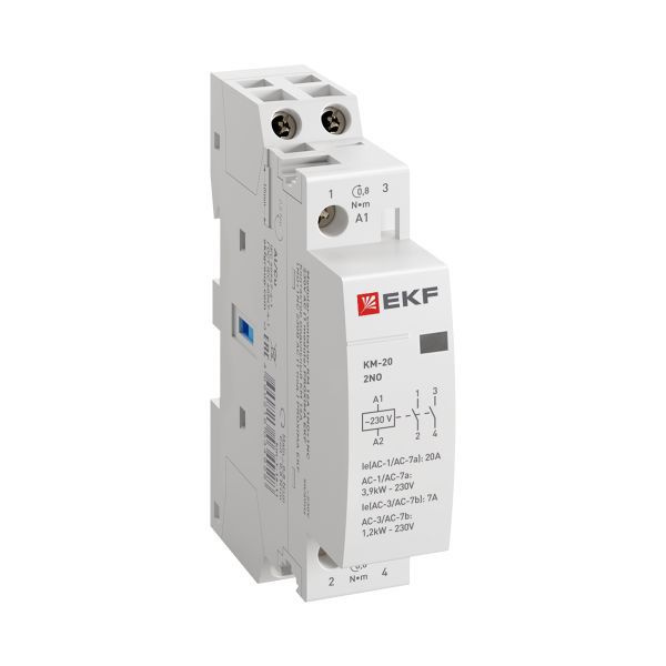 контактор модульный км 20а 2nо (1 мод.) ekf km-1-20-20 от BTSprom.by