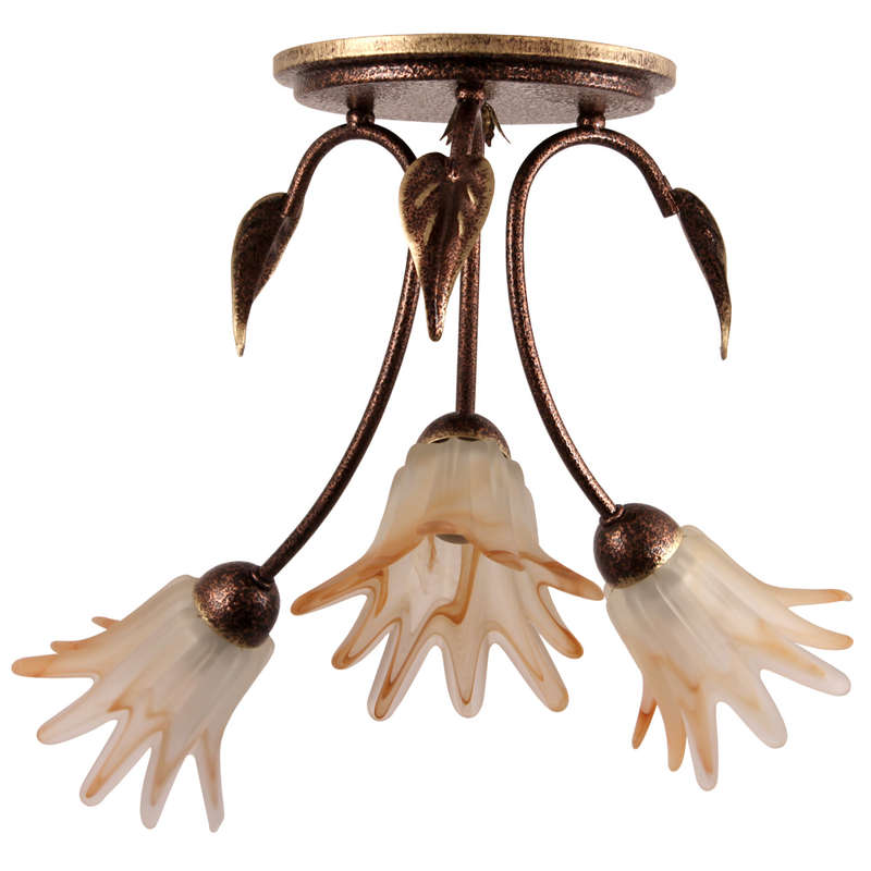 светильник нсб 01-3х60-122 (плафон 62330) "лотос" 131 e14 медь зол. (инд. упак.) элетех 1005403862 от BTSprom.by