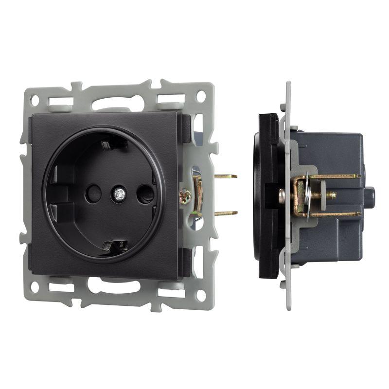 механизм электрической розетки sct-meu1-pl-bk (250в 16а) arlight 043731 от BTSprom.by