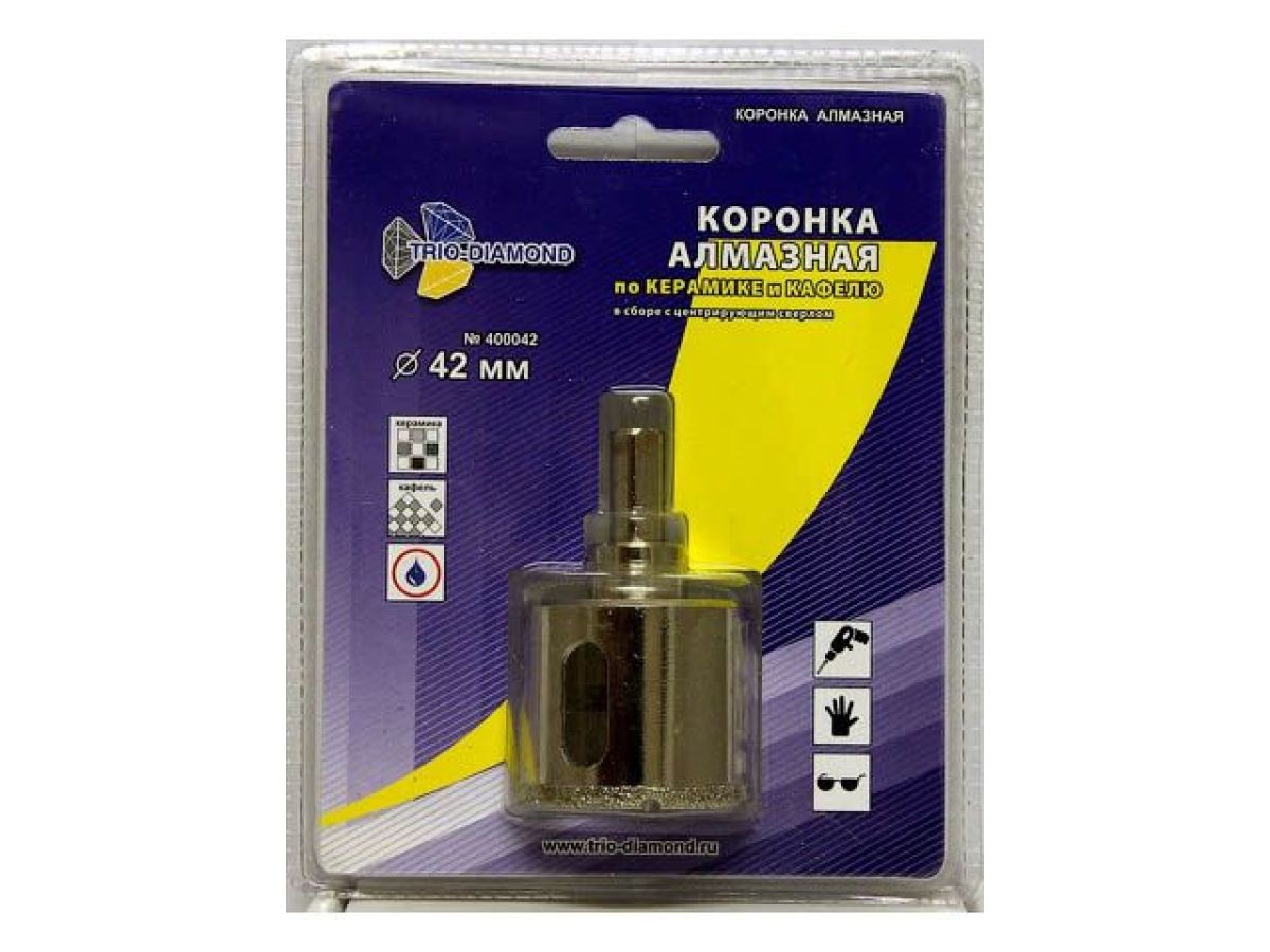 коронка алмазная  d 42 мм по керамике и кафелю trio-diamond 400042 от BTSprom.by