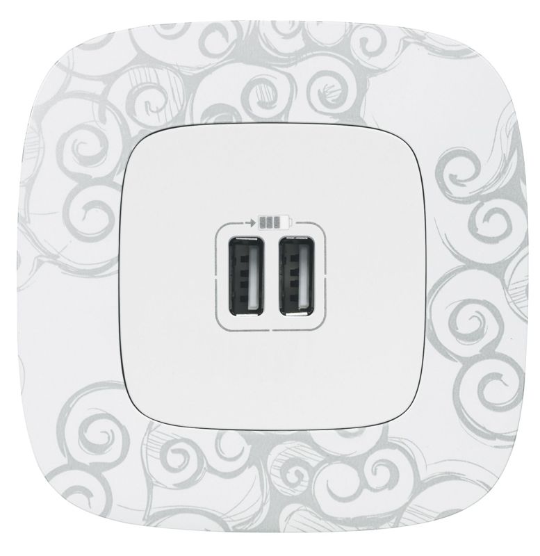 устройство зарядное valena allure с 2-мя usb-разъемами 240в/5в 1500ма с лиц. панелью бел. leg 754995 от BTSprom.by