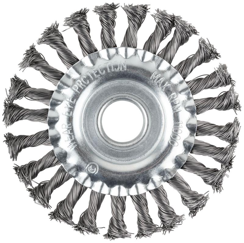  Корщетка-колесо d посадочный 22.2мм стальная витая проволока 125мм блистер КУРС 39078 фото в каталоге от BTSprom.by