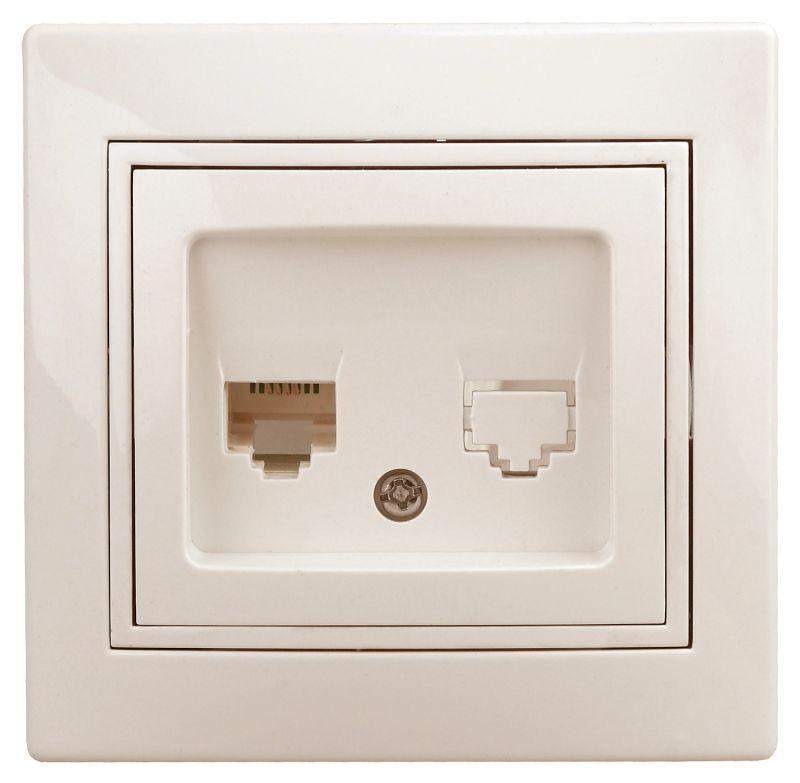 розетка компьютерная 1-м сп plano 1-303-02 rj45 ip20 сл. кость intro б0027622 от BTSprom.by
