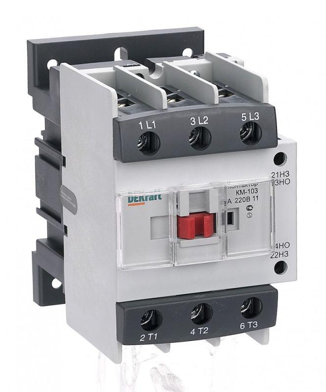 контактор км-103 95а кат. 380в ac 1но+1нз ac-3 dekraft 22149dek от BTSprom.by