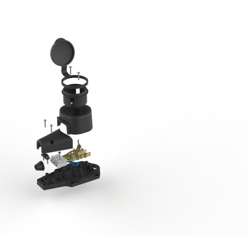  Колодка 1-м с заземл. 16A IP44 KX-1e-B-IP44 каучук. черн. Эра Б0068402 фото в каталоге от BTSprom.by