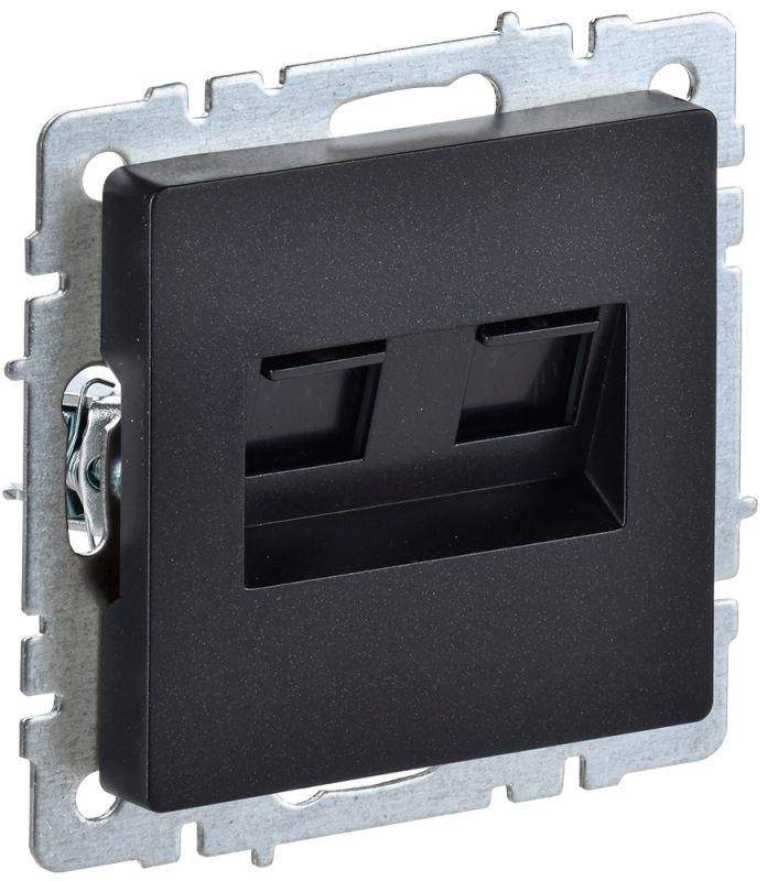 розетка двойная сп rj11+rj45 кат.5e brite рк/т12-брч черн. iek br-kt20-o-1-k02 от BTSprom.by