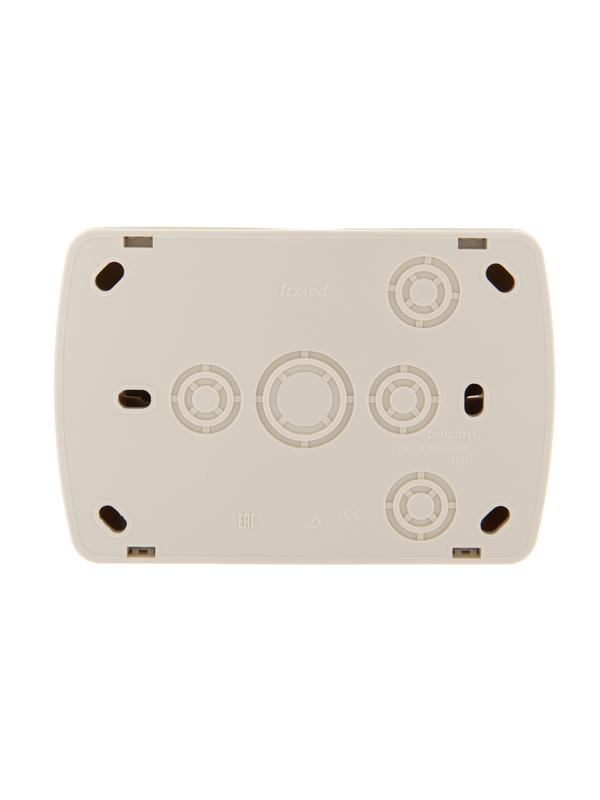  Розетка 2-м ОП Demet 16А IP20 с заземл. закрыт. корпус керамика крем. LEZARD 711-0300-127 фото в каталоге от BTSprom.by