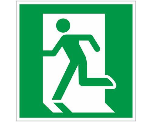 знак "выход здесь" (левосторонний) 200х200мм proxima ekf an-5-01 от BTSprom.by