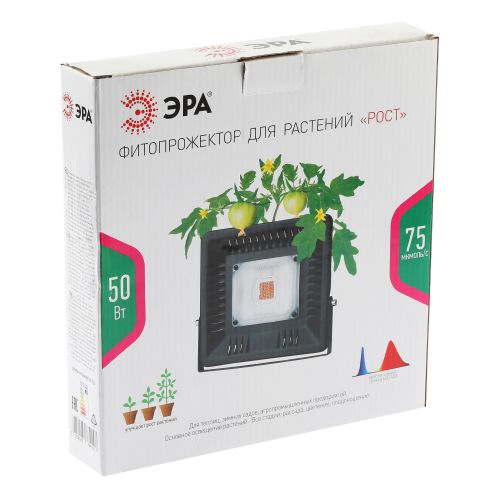  Прожектор светодиодный для растений FITO-50W-LED BLUERED 50Вт IP65 220-240В -30град. до + 45град. 30000ч для цветения и плодоношения красно-синего спектра ЭРА Б0039033 фото в каталоге от BTSprom.by